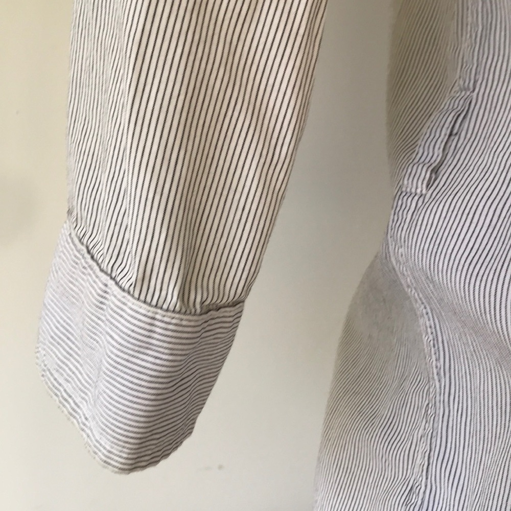 Steven Alan Extended Button Down Pinstripe Shirt S - image 2
